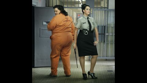 Netflix's "Orange Is the New Black" inspired this shot of a prisoner and her jailer. Both Morrow and Beard are big fans of popular culture and based the scenes on some of their favorite forms of entertainment.