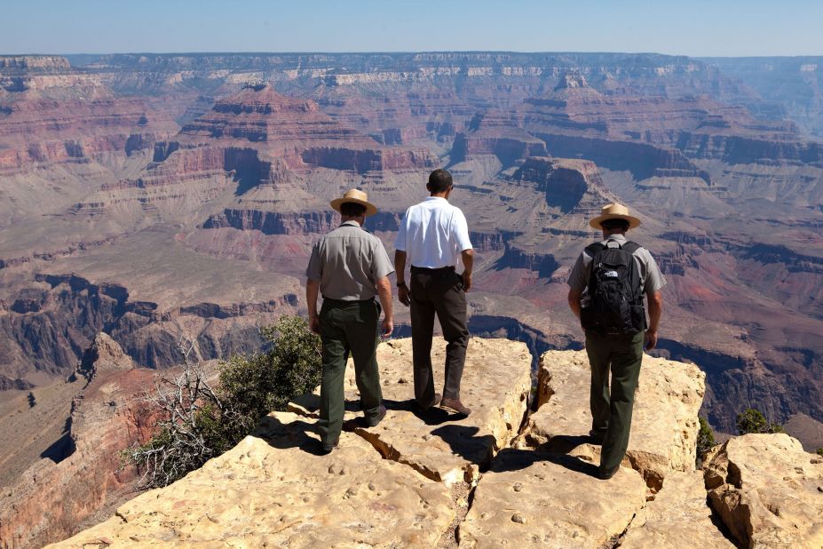 Viewing the Grand Canyon in Arizona on August 16, 2009. 