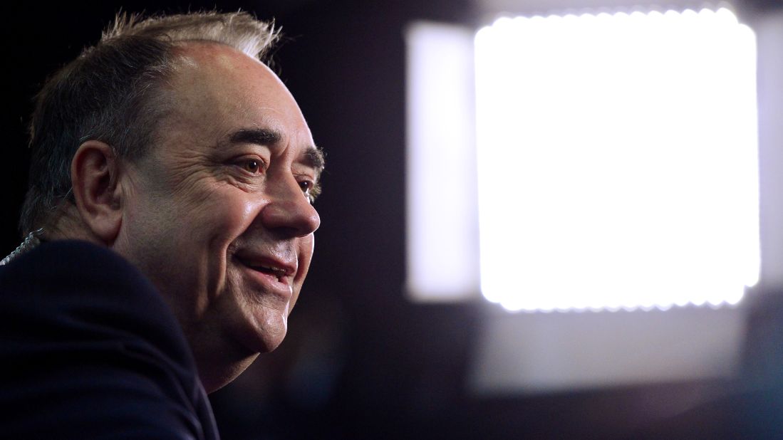 Scottish National Party (SNP) candidate and former First Minister Alex Salmond conducts a television interview May 8 in Aberdeen, Scotland. Salmond called the results an "electoral tsunami" in Scotland -- a swing in votes from Labour to the SNP.  