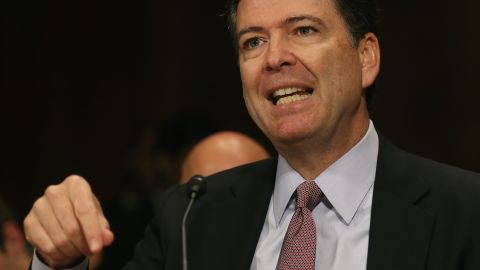 WASHINGTON, DC - MAY 21: FBI Director James Comey testifies during a Senate Judiciary Committee hearing on Capitol Hill, May 21, 2014 in Washington, DC. The committee is hearing testimony on oversight of the Federal Bureau Of Investigation. (Photo by Mark Wilson/Getty Images)
