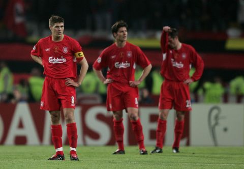 Liverpool reached the 2005 Champions League final dreaming of a fifth victory in the competition -- but by halftime the English team trailed 3-0 to Milan in Istanbul. Milan scored in the very first minute of the tie through Paolo Maldini before striker Hernan Crespo added two more before the interval. Liverpool's hopes appeared to be in ruins.