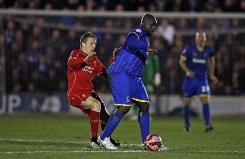 English footballer Adebayo Akinfenwa is known as "The Beast" due to his imposing 105 kg (231 lbs) bulk. He plays in the lower leagues, now at AFC Wimbledon, and scored against top-flight team Liverpool in an FA Cup third-round match on January 5, 2015. 