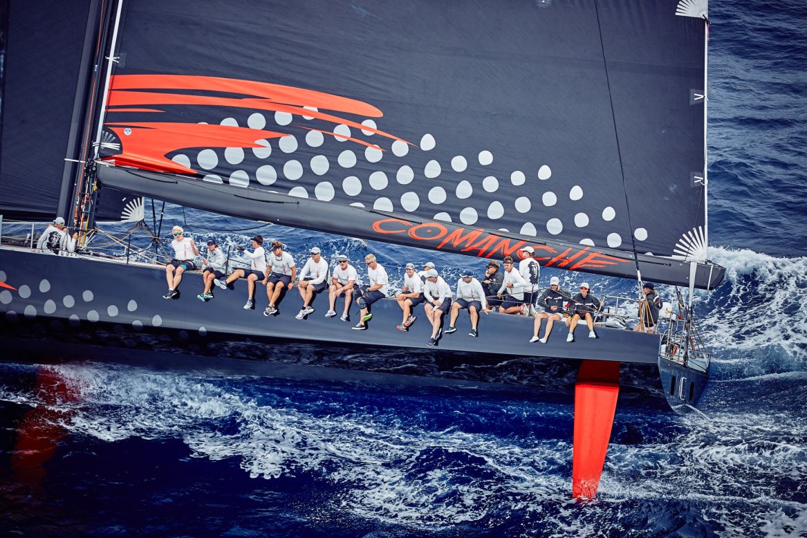Comanche has its 150-foot mast further back than any other monohull craft -- its designers found that this aids balance.