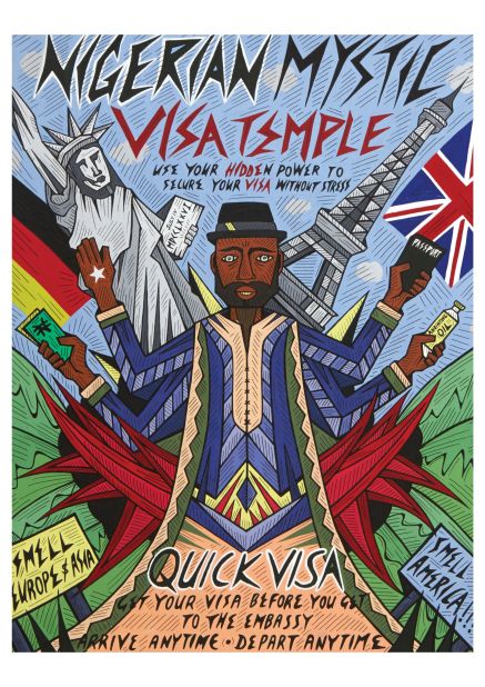 <em>Karo Akpokiere, Nigerian Visa Mystic Temple, 2013.</em> <br /><br />A 34-year-old artist born in Lagos Nigeria who uses the hustle and bustle of his hometown for creative inspiration. 