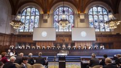 A handout picture taken and released on May 4, 2015 by the International Court of Justice (ICJ) shows ICJ members at the opening of the hearings in the case Bolivia v. Chile (Chiles Preliminary Objection) on the access to the Pacific ocean, at the Peace Palace in The Hague. AFP PHOTO / HO / INTERNATIONAL COURT OF JUSTICE == RESTRICTED TO EDITORIAL USE - MANDATORY CREDIT "AFP PHOTO / INTERNATIONAL COURT OF JUSTICE / ICJ-CIJ / Bastiaan van Musscher" - NO MARKETING NO ADVERTISING CAMPAIGNS - DISTRIBUTED AS A SERVICE TO CLIENTS ==Bastiaan van Musscher/AFP/Getty Images