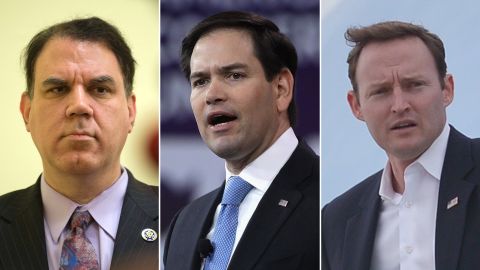 Rep. Alan Grayson, left, Sen. Marco Rubio, center and Rep. Patrick Murphy are pictured in this composite photo.