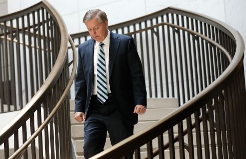 Graham arrives for a closed briefing of the Armed Services Committee on July 30, 2014. Before serving in the Senate, Graham was elected to the U.S. House of Representatives in 1994.
