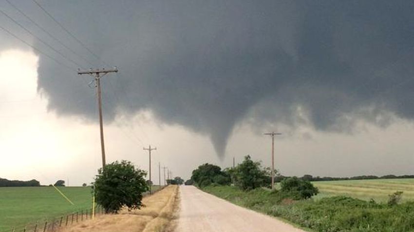 A tornado moves near Cisto, Texas, on Saturday afternoon, May 9.