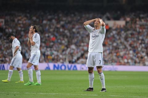 Cristiano Ronaldo missed a penalty just before halftime as Real Madrid drew 2-2 at home to Valencia on Saturday. 