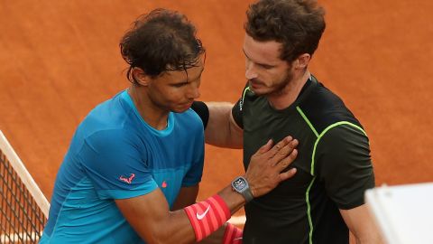 Andy Murray is congratulated by the beaten Rafael Nadal after winning the Masters 1000 event in Madrid.