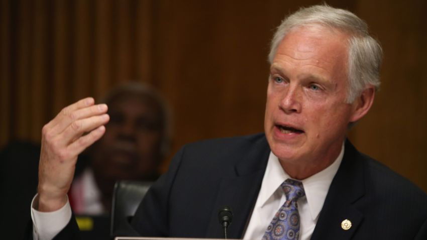 Sen. Ron Johnson (R-WI) participates in a Senate Foreign relations Committee hearing on Capitol Hill, March 10, 2015 in Washington, DC. The committee was hearing from us government officials on the situation in Ukraine. 