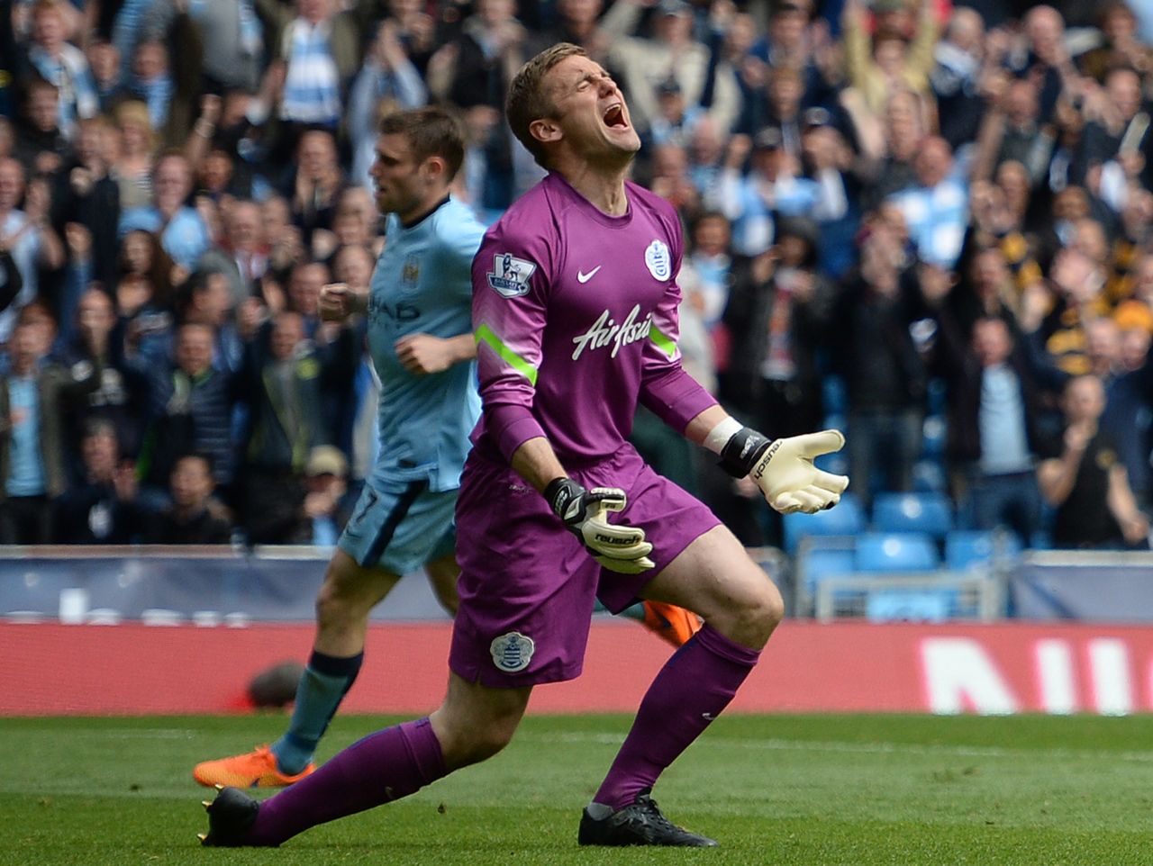 Six goals are too much to bear for QPR goalkeeper Robert Green as his side are relegated from the Premier League.