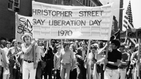 Gay rights activists Foster Gunnison and Craig Rodwell lead a gay rights march in New York on June 28, 1970, then known as Gay Liberation Day. The march was held on the first anniversary of the police raid of the Stonewall Inn, a popular gay bar in New York's Greenwich Village. The raid led to demonstrations and protests by the gay community. The Stonewall riots helped bring together the gay community in New York, and by 1971 gay rights groups had formed in almost all of the major cities in America.