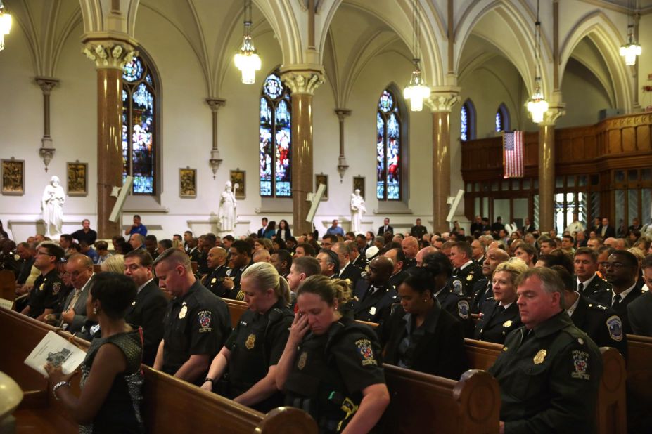 Law enforcement representatives attend the Blue Mass on May 5.