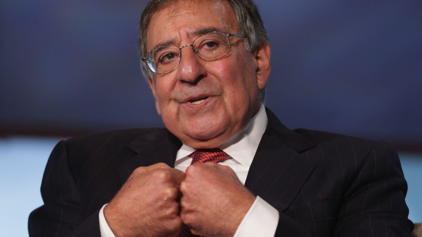Former Secretary of Defense and director of the Central Intelligence Agency Leon Panetta discuss his new book, 'Worthy Fights,' during an event in the Jack Morton Auditorium at George Washington University October 14, 2014 in Washington, D.C.
