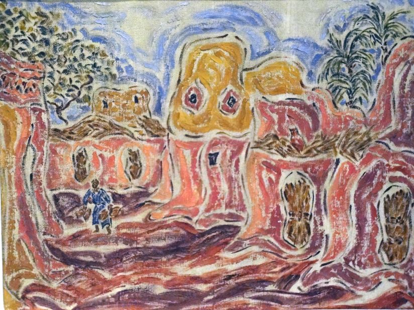 <em>Inji Effaltoun, Village. Oil on canvas</em><br /><br />A celebrated artist during her lifetime, Effaltoun has left an incredible impact on Egyptian art. She spent her career merging the arts and political activism -- a theme that is constantly documented in her work. <br />