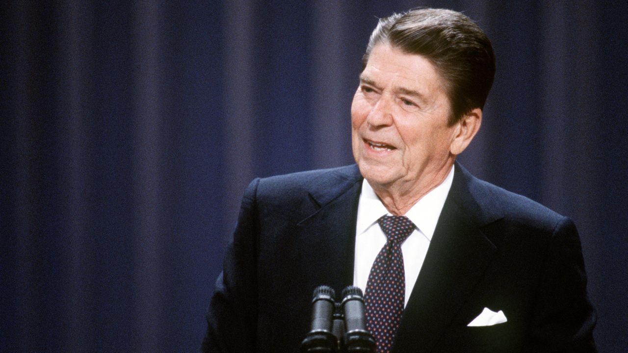 President  Ronald Reagan addresses the Republican National Convention in 1984.