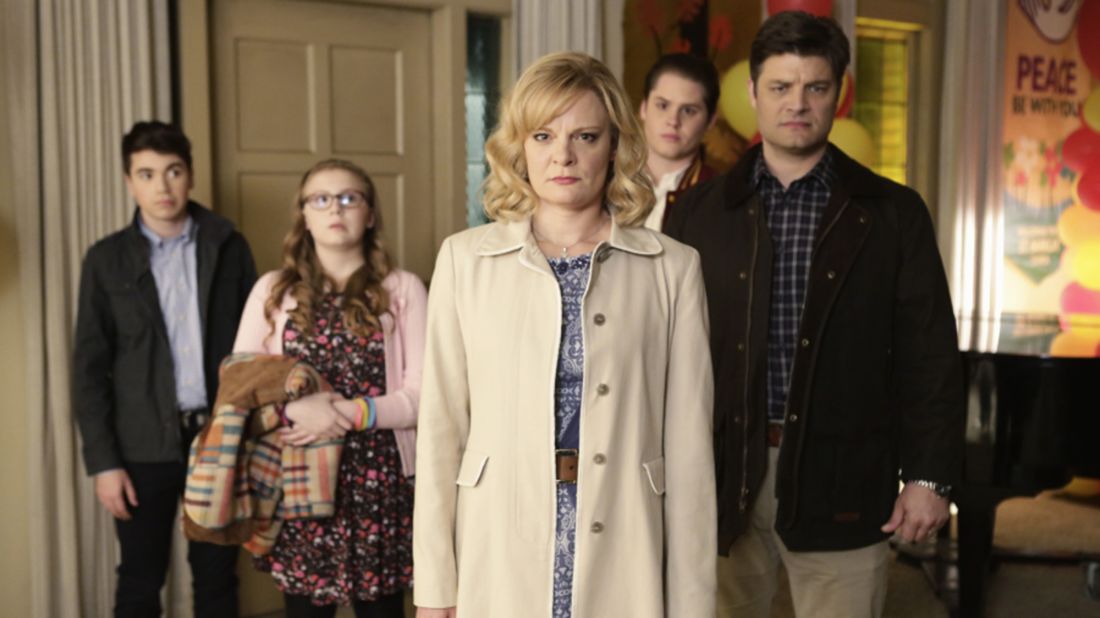 The uptight family in "The Real O'Neals" suddenly find themselves being more honest with each other after one of them comes out. The ABC comedy will star Martha Plimpton, center.