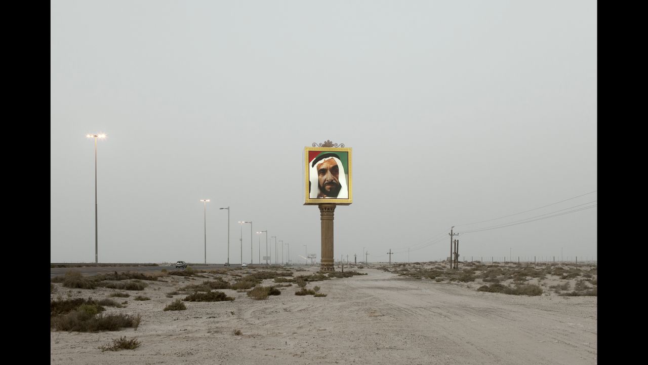 A portrait in Dubai of the late founder of the country, Sheikh Zayed.