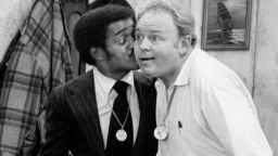 'All in the Family' episode entitled  'Sammy's Visit' featuring Carroll O'Connor, right, as Archie Bunker and Sammy Davis Jr. (as himself) on January 25, 1972. Broadcast on CBS February 19, 1972.