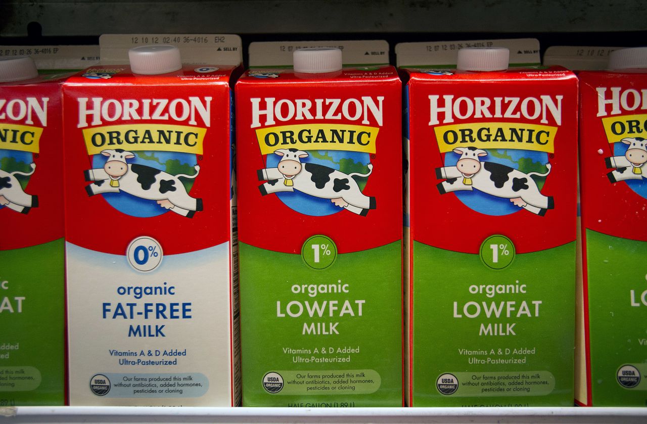 Cartons of Horizon Organic milk carry the USDA Organic seal which requires that at least 95% of its ingredients are organic.