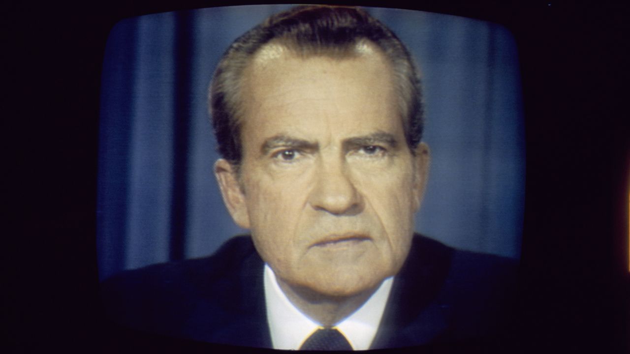 Less than a year after declaring he was "not a crook" -- and 22 years after telling the nation "I am not a quitter" -- Nixon announced in a televised address that he would resign from office. "In leaving it, I do so with this prayer: May God's grace be with you in all the days ahead," Nixon said in the address on August 8, 1974.