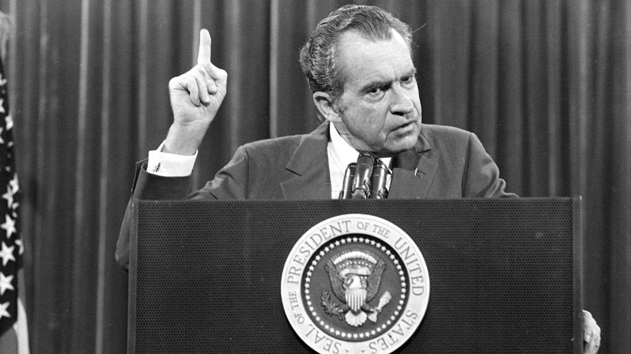 President Richard Nixon used this now-infamous phrase during a November 1973 news conference in, of all places, Disney World. "People have got to know whether or not their president is a crook," Nixon said, referring to the Watergate scandal. "Well, I'm not a crook. I've earned everything I've got."