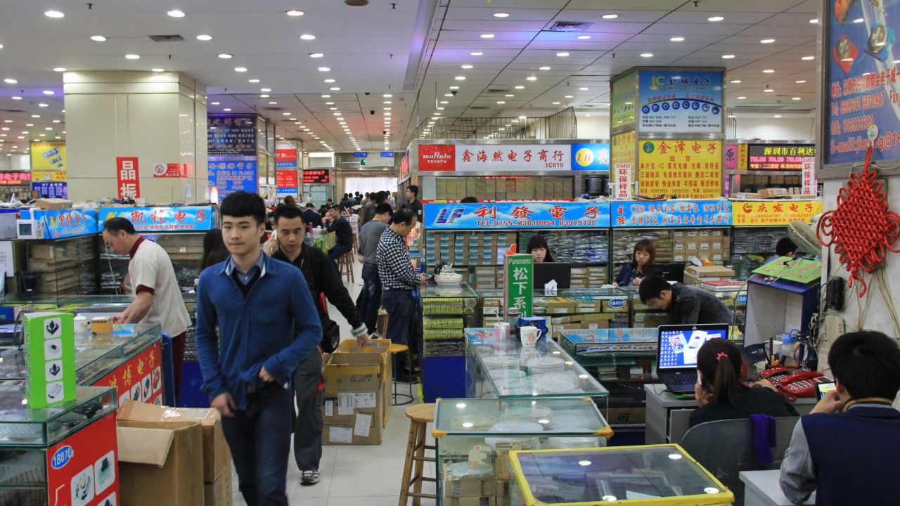 Shenzhen is home to Huaqiang Electronics World, where traders sell the circuit boards, LEDs, bolts and screws that go into the world's electronic gadgets.