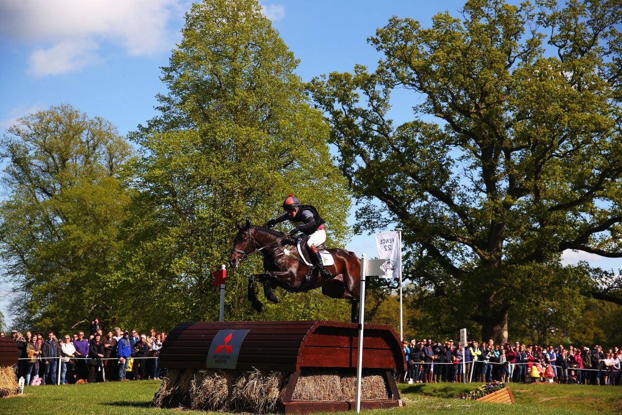 Ben Way of Great Britain and his horse Galley Light successfully make it over a jump. The pair finished the trials in 32nd place.