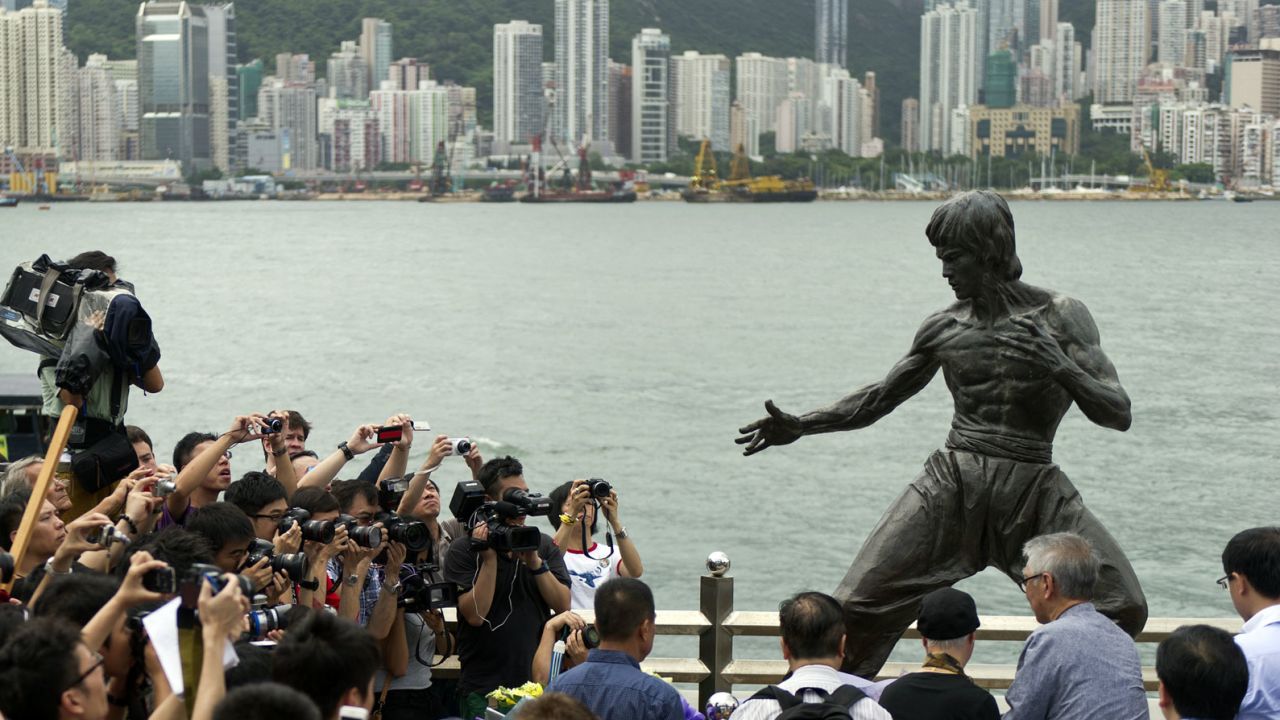Bruce Lee, hailed as a hero by many in China, is honored with a statue in Hong Kong. Some Chinese discriminated against him because of his Eurasian heritage.