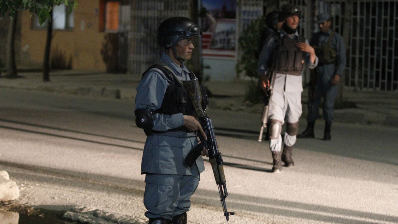 Afghan security forces surrounded the Park Palace Guest House in Kabul after gunmen stormed the hotel.