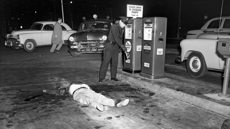 Paul M. Kenney, 42, was killed by his friend after an argument in February 1953. "I knocked him down and his head hit the pavement," Clarence E. Vickery told the LAPD. "I picked him up and hit him again, and then I kicked him several times in the face and head."