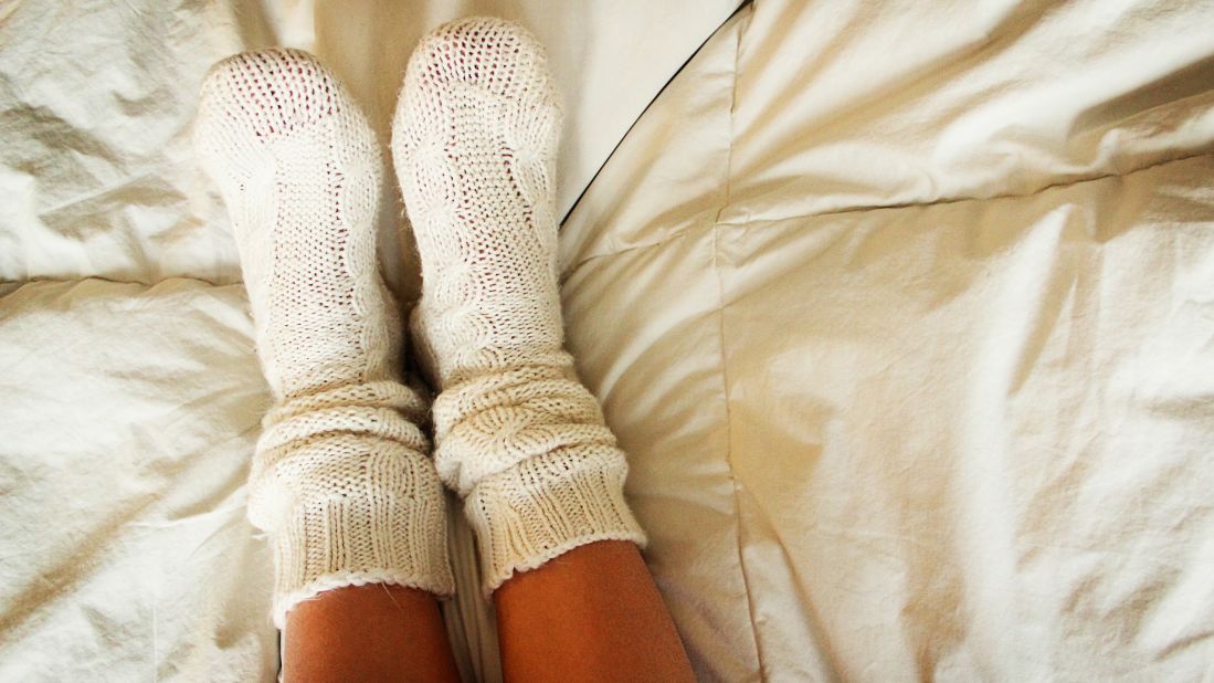 Did you know that having warm feet can help you sleep? Pull on a pair of socks before bed to speed up how quickly you'll fall asleep.