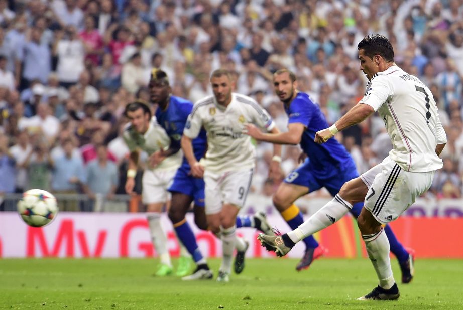 Ronaldo fires his 55th goal this season, scoring Real Madrid's opener from the penalty spot against Juventus in the second leg of their Champions League semifinal. He joined Messi on a leading 10 goals in the competition, but Real exited 3-2 on aggregate after a 1-1 draw.