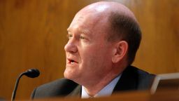 Sen. Chris Coons (D-DE) speaks at a U.S. Senate Appropriations State, Foreign Operations, and Related Programs Subcommittee hearing on Global Health Programs to urge critical support in global fight against HIV/AIDS at the Senate Dirksen Building on May 6, 2015 in Washington, DC. 