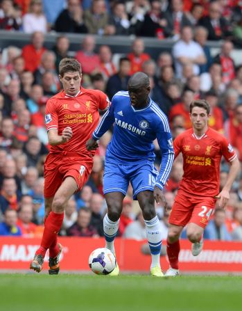 Perhaps Gerrard's most defining moment in recent years came against Chelsea at Anfield. Liverpool were on course for their first league title since the 1989-90 season before Gerrard slipped and allowed Demba Ba to run through on goal and score. Chelsea went on to win 2-0, all-but handing Manchester City the title -- leaving Gerrard without the Premier League trophy he so desperately craved.