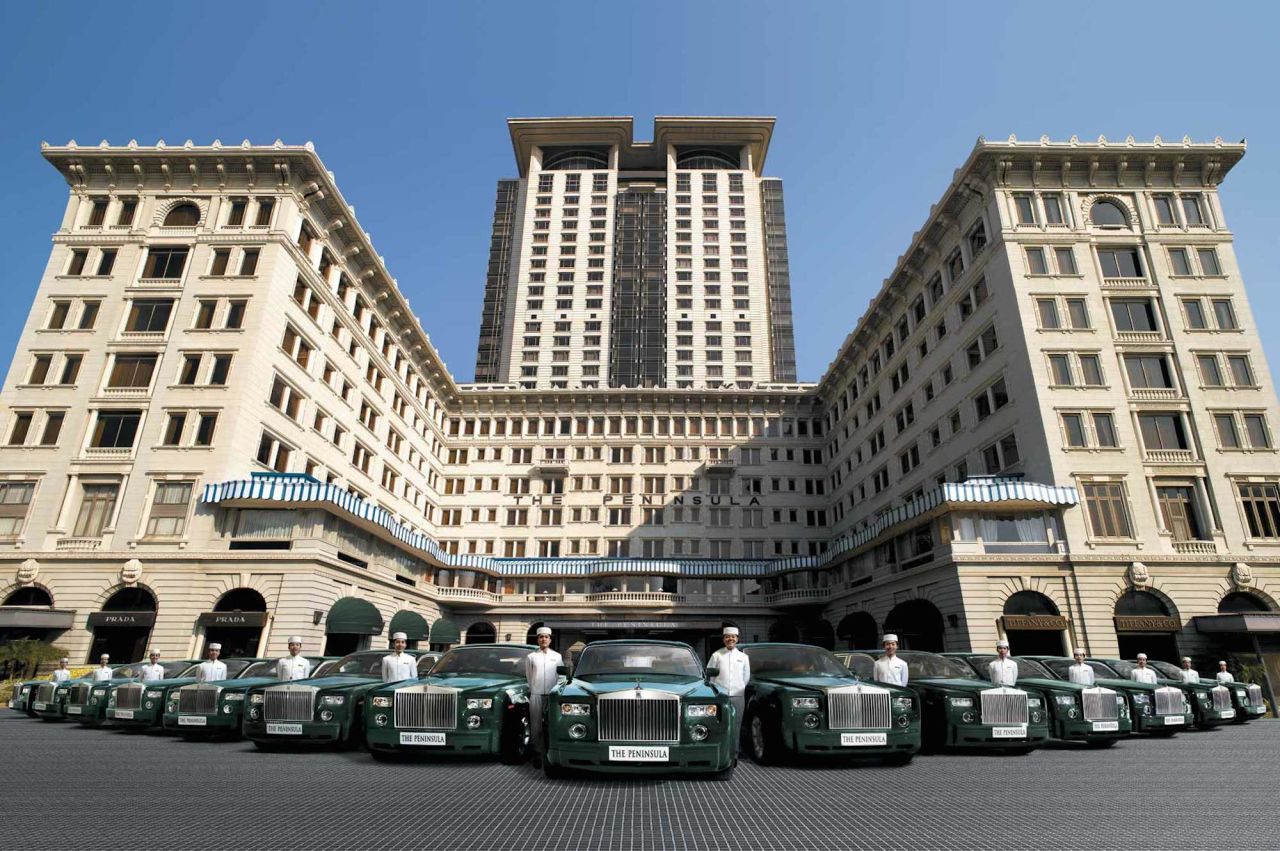  <strong>The Peninsula, Hong Kong</strong>: If the fleet of custom "Peninsula Green" Rolls-Royces in the driveway and white-capped pageboys standing guard by the door are any indication, The Peninsula has long been a top meeting place for Hong Kong's upper crust. 