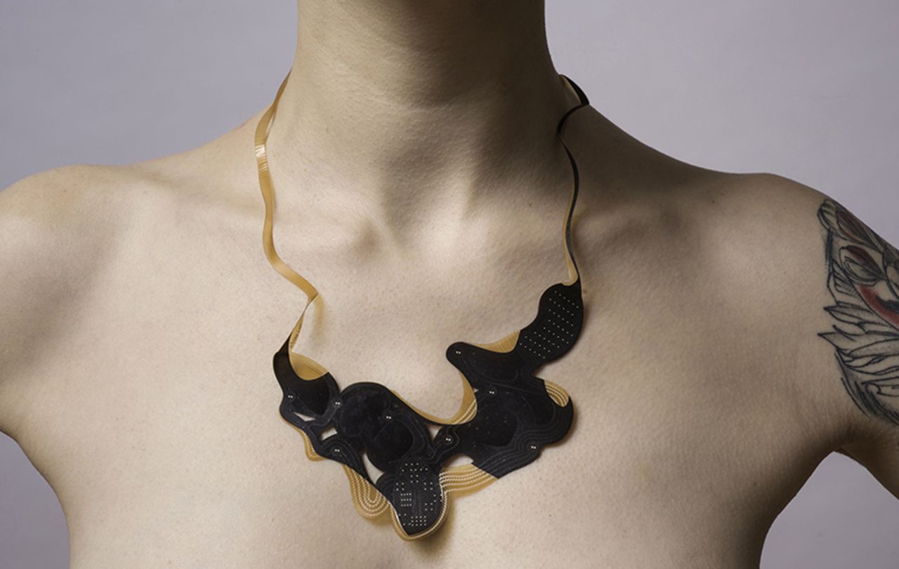 Anke Loh's interactive jewelry converts the wearer's energy into light. 