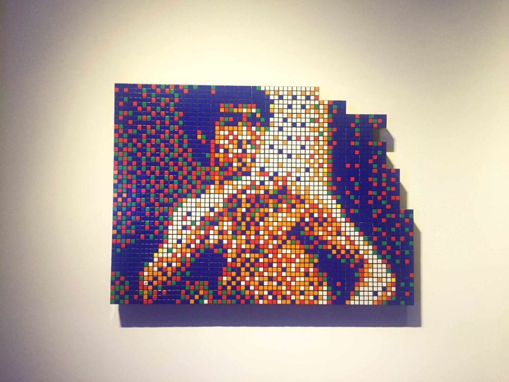 Bruce Lee is another figure rendered in Rubik's Cubes.