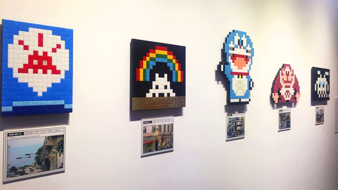 Invader has selected some of his favorite so-called alias artworks from around the world for this exhibition in Hong Kong. Alias artworks are unique replicas of the "Space Invaders" he creates on the streets. 
