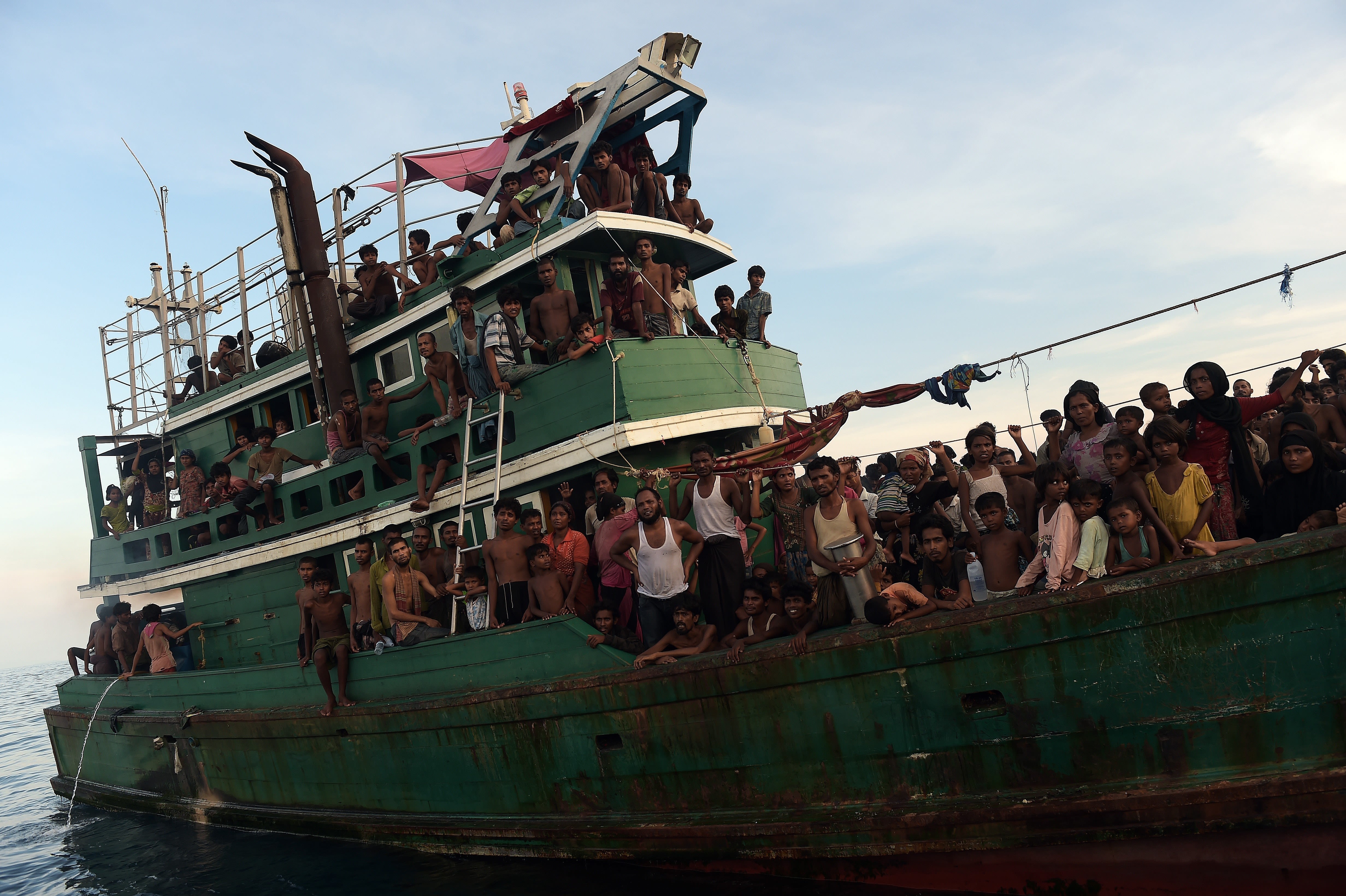 Desperate plea for help from Rohingya refugees stranded at sea for two weeks