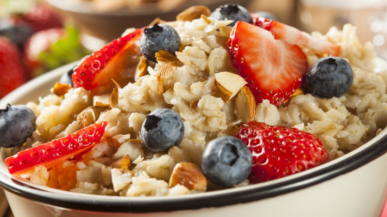 Whole-grain cereal is an easy way to jump-start your daily intake of fiber. A cup of cooked oatmeal has 5 grams, and you can easily add another 3 or 4 with fruit and nuts. Other good choices are whole-bran cereals; if they are too wholesome for your taste, try adding a half-cup to your favorite brand to adjust.