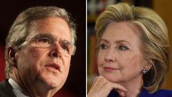 Jeb Bush, left, and Hillary Clinton are shown in this composite image.