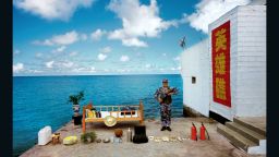 Home of a soldier on Chigua Reef, Nansha Islands, Sansha City, Hainan Province. Chigua Reef one of the seven island reefs in the Nansha Islandsunder working control of the People's Republic of China, and the southernmost of these reefs. Zhang Zhuan, one of the soldiers guarding the reef, has completed 18 posts during his 16 years of navy service, with each post lasting three months.
