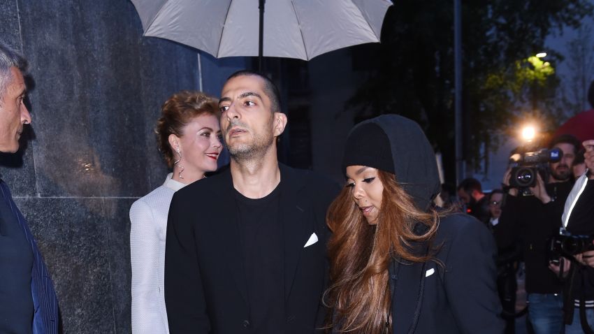 Janet Jackson and husband Wissan Al Mana attend a fashion industry dinner in Milan, Italy, last month.