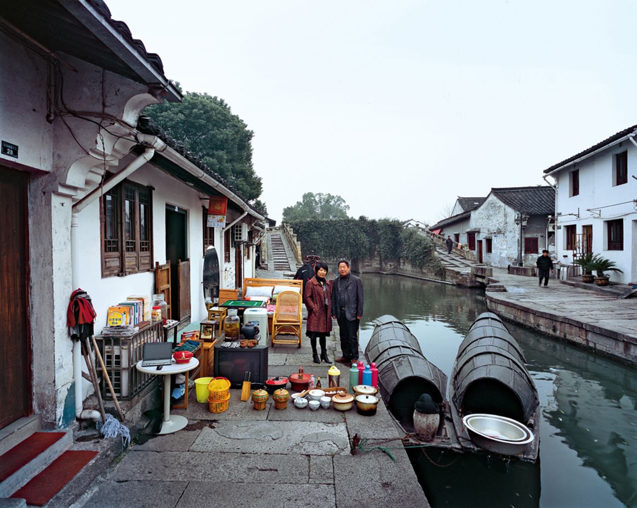 This family lives in a floating home next to a small river running through the city of Shaoxing in Zhejiang province. Xu Mugen is a manager at a construction development company, and his wife, Fan Guofang is a ticket clerk at the Shaoxing East Lake Scenic Site. They have one son, and make about 400,000 yuan ($64,335) a year. 