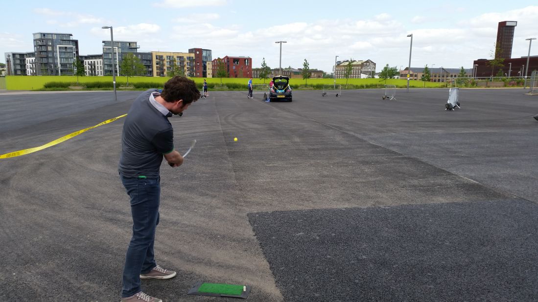 The European Urban Golf Championship first took place in 2013, utilizing the city's landscape to provide testing conditions. At the 2015 edition in London, players had to chip the ball into the trunk of a car, scoring three-under par for the trunk, two under for the roof and one under for anywhere else on the vehicle.