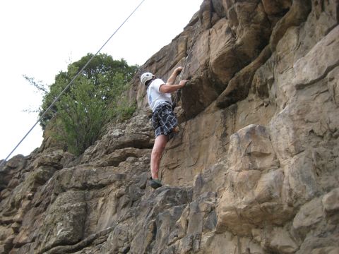 Murphy's recovery has been so successful, he's gone on to enjoy activities like rock climbing.