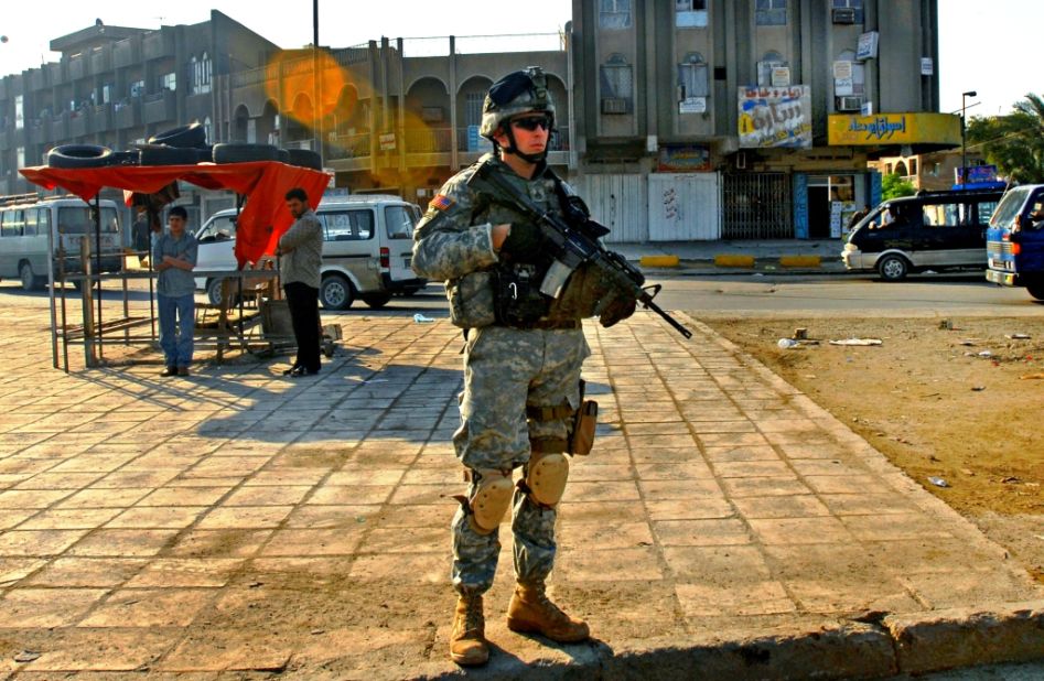 Murphy patrols the Sadr City area of Baghdad, Iraq, in an undated photo.