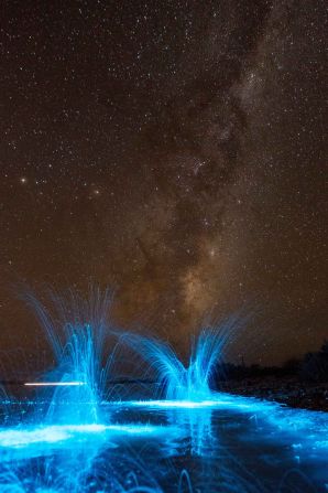 This phenomenon in Tasmania was created by Noctiluca scintillans, also known as Sea Sparklers.